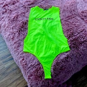 Neon “Goddess Gang” bodysuit. NEVER WORN